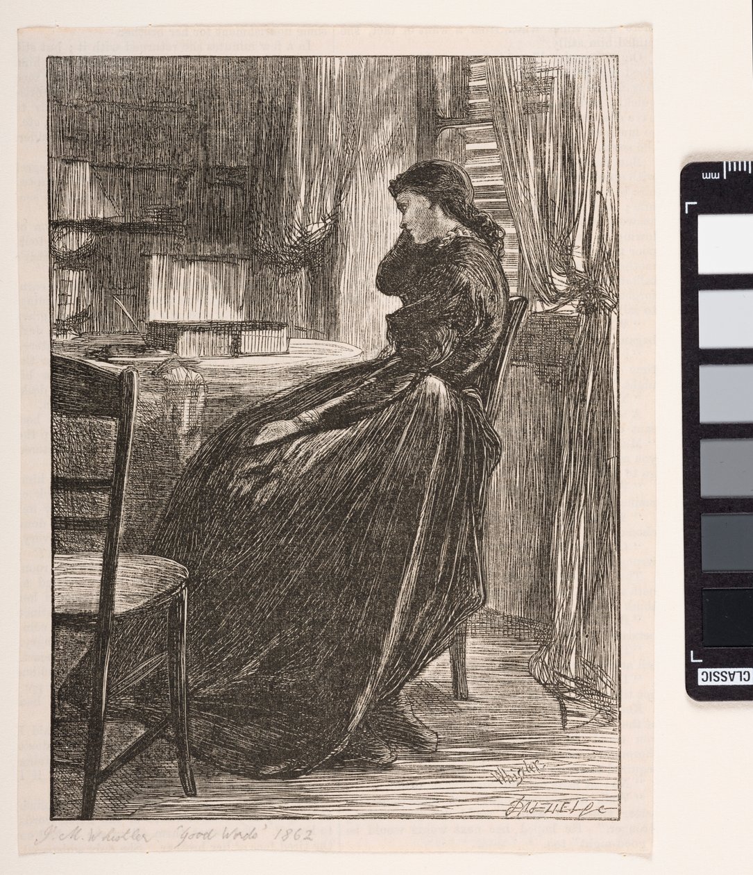 Joanna Douglas em "The Sermon Trial", 1862 de James Abbott McNeill Whistler