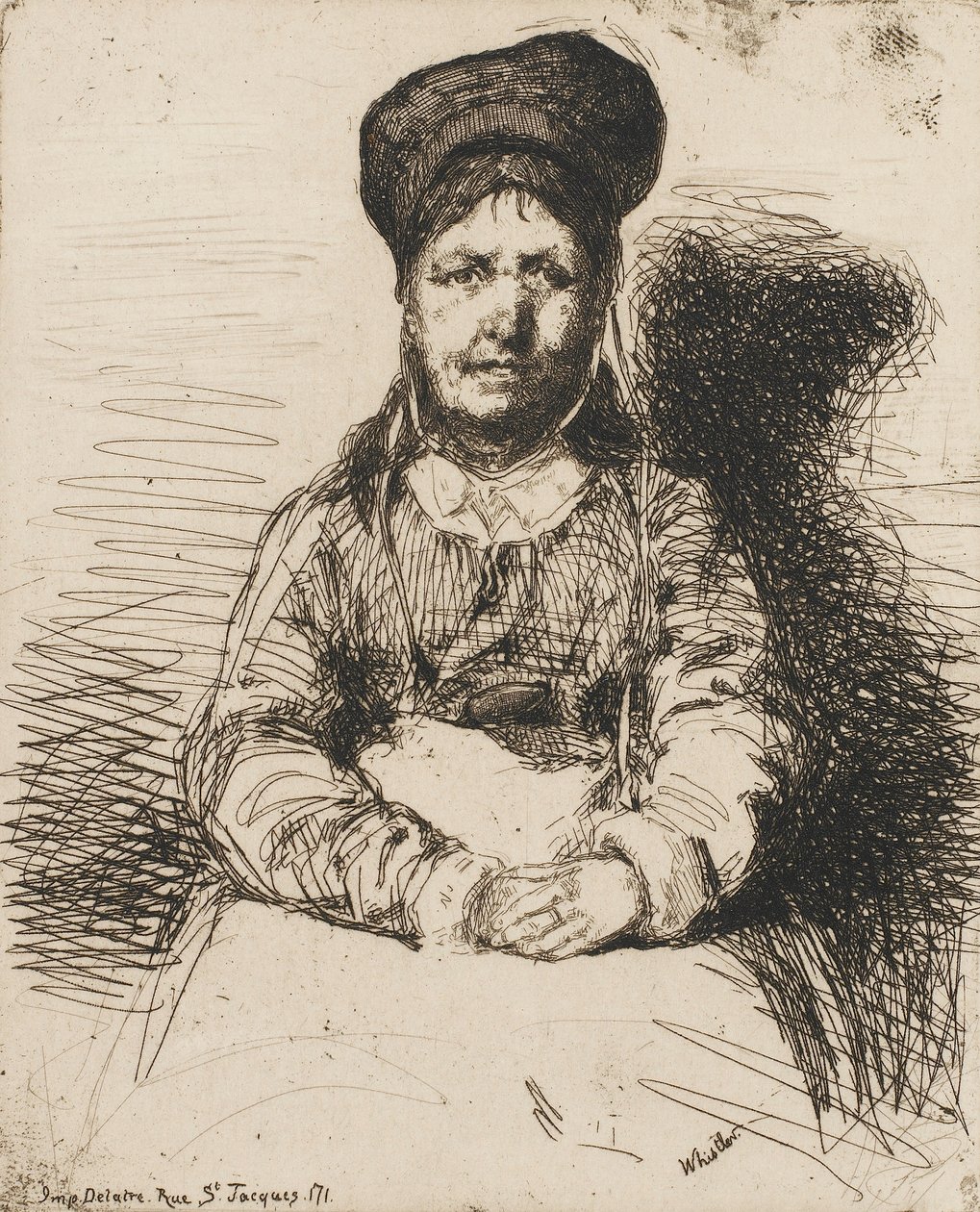 La Retameuse. Uma das doze gravuras da Nature The French Set, 1858. de James Abbott McNeill Whistler