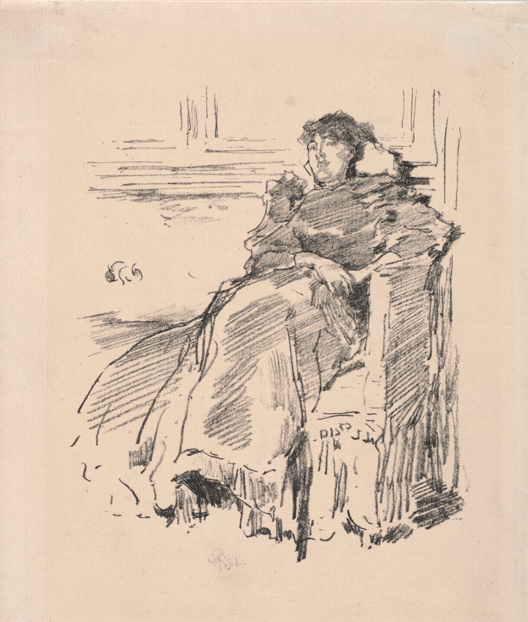 O vestido vermelho, 1894. de James Abbott McNeill Whistler