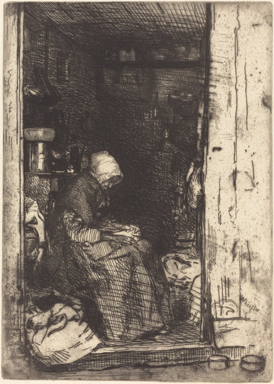 A Velha em trapos, 1858. de James Abbott McNeill Whistler