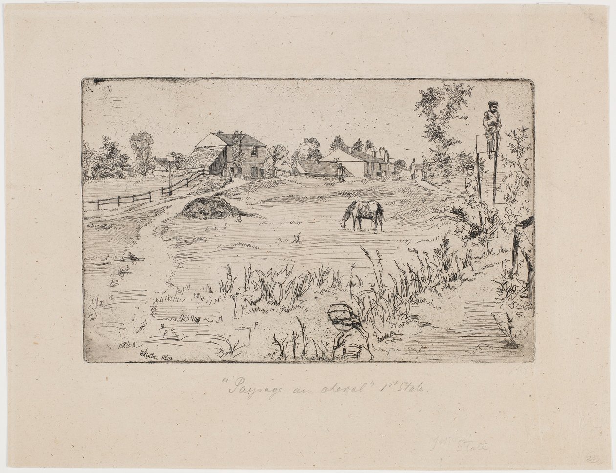 Landscape with Horses, 1859. de James Abbott McNeill Whistler