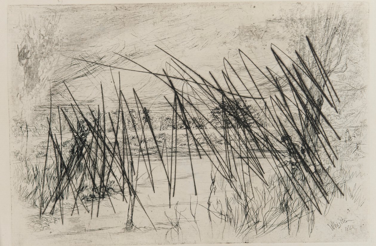 Paisagem com um Pescador, 1861. de James Abbott McNeill Whistler