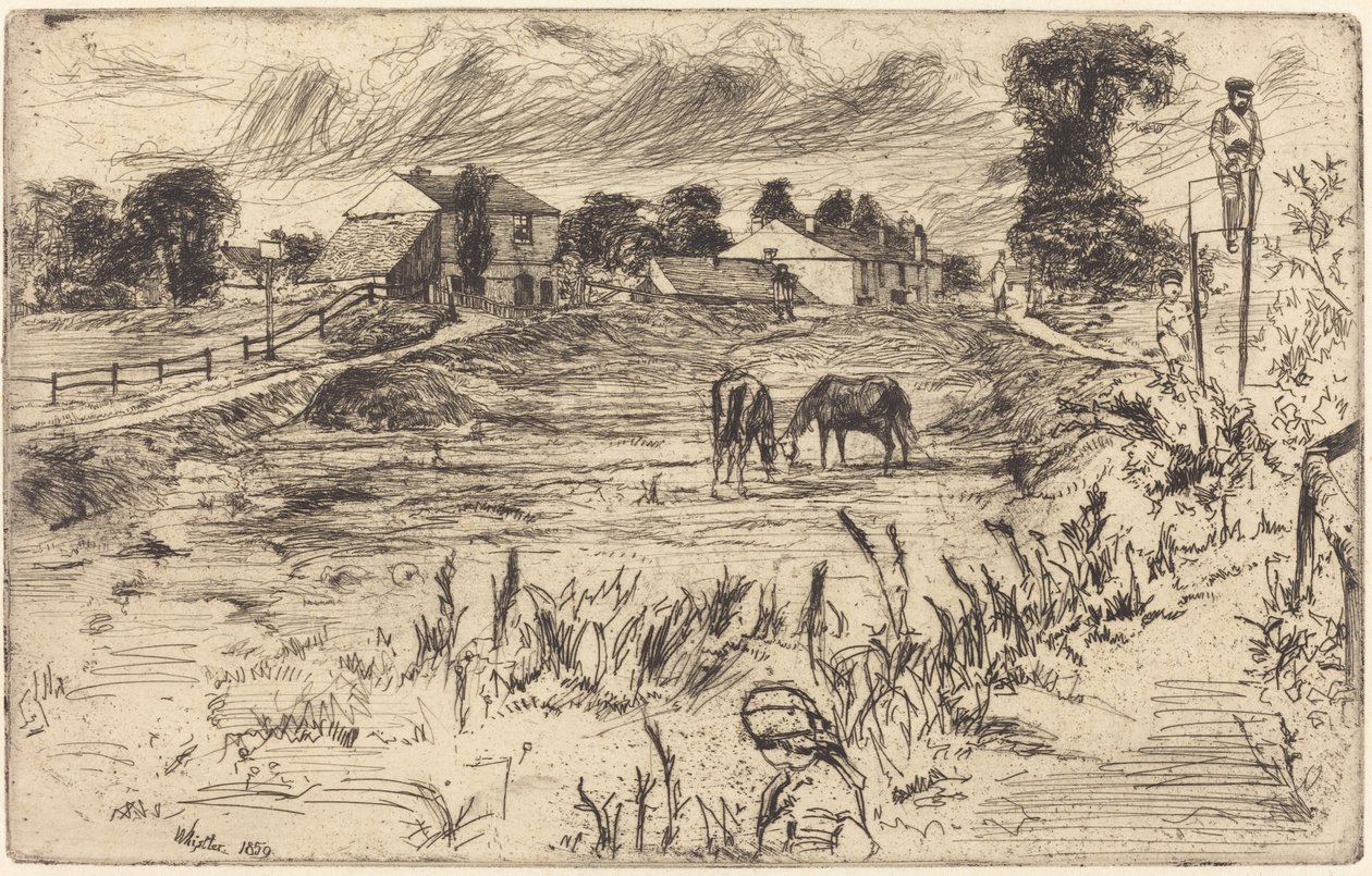Landscape with the Horse, 1859. de James Abbott McNeill Whistler