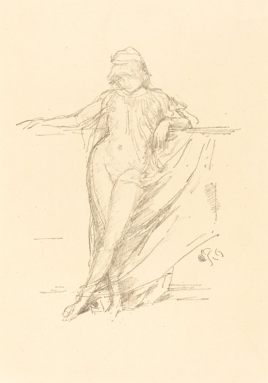 Pequena figura drapeada, inclinada, 1893. de James Abbott McNeill Whistler