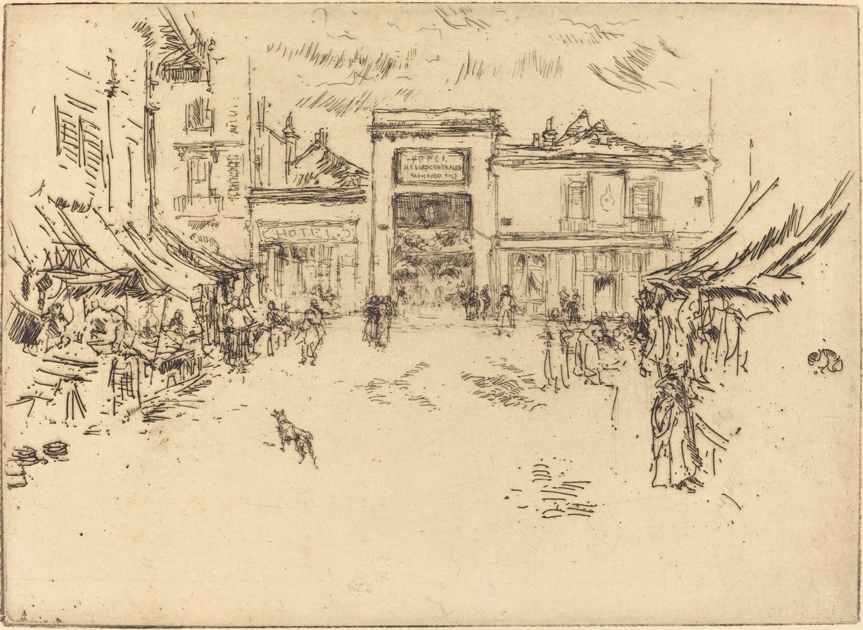 Little Market Place, Tours, 1888. de James Abbott McNeill Whistler