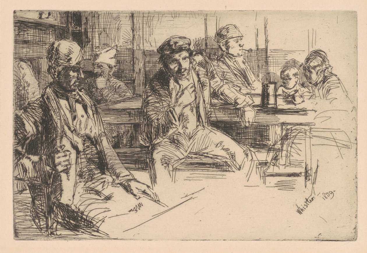 Longshoreman, 1859 (gravura e ponto de secagem em papel) de James Abbott McNeill Whistler