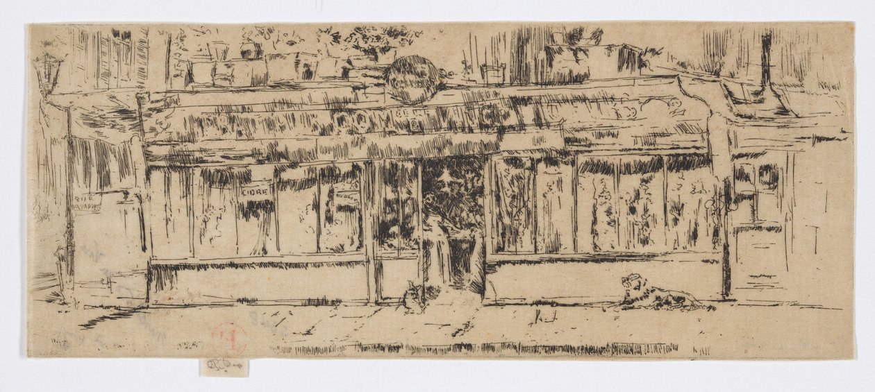 Marchand de Vin, Paris, c.1892-93 (gravura; tinta sobre papel) de James Abbott McNeill Whistler