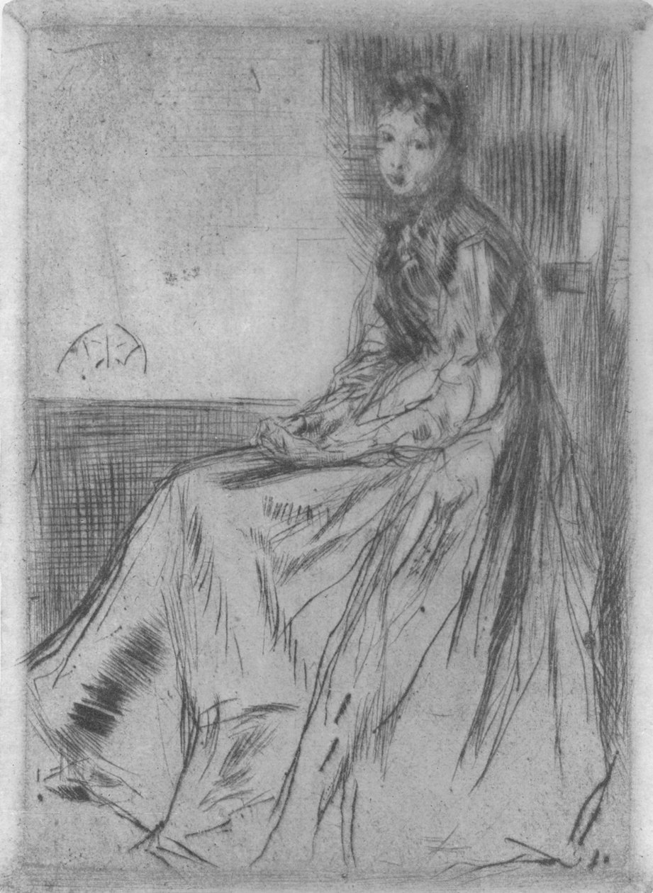 Maude, sentado, 1873, 1904 de James Abbott McNeill Whistler