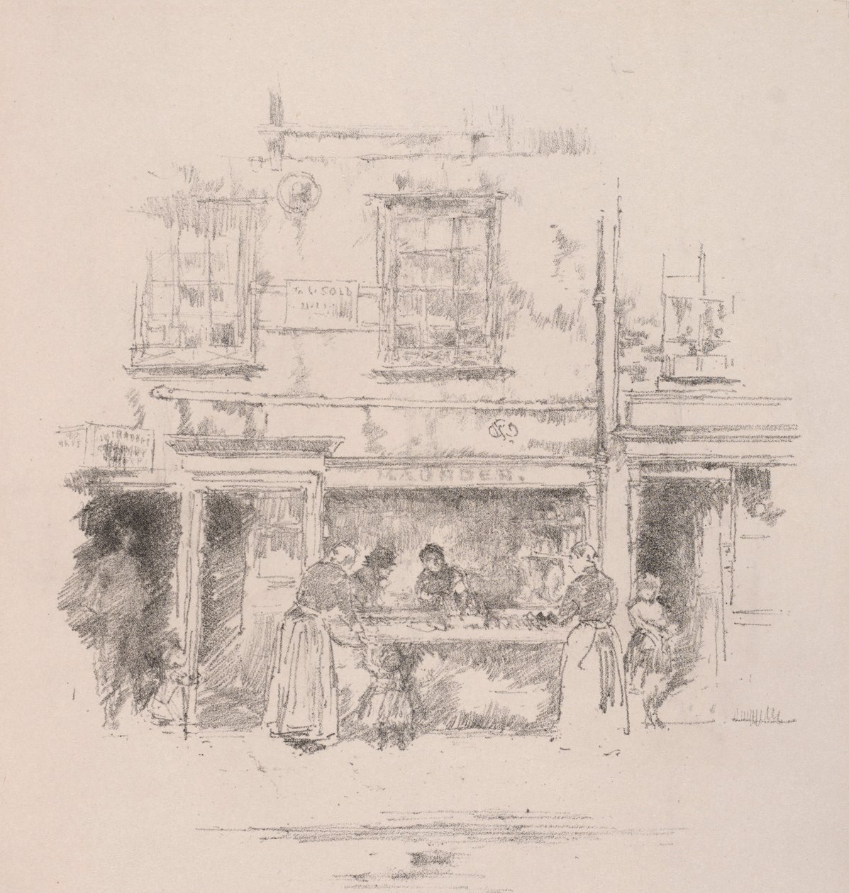 Maunders Fish Shop, Chelsea, 1890. de James Abbott McNeill Whistler