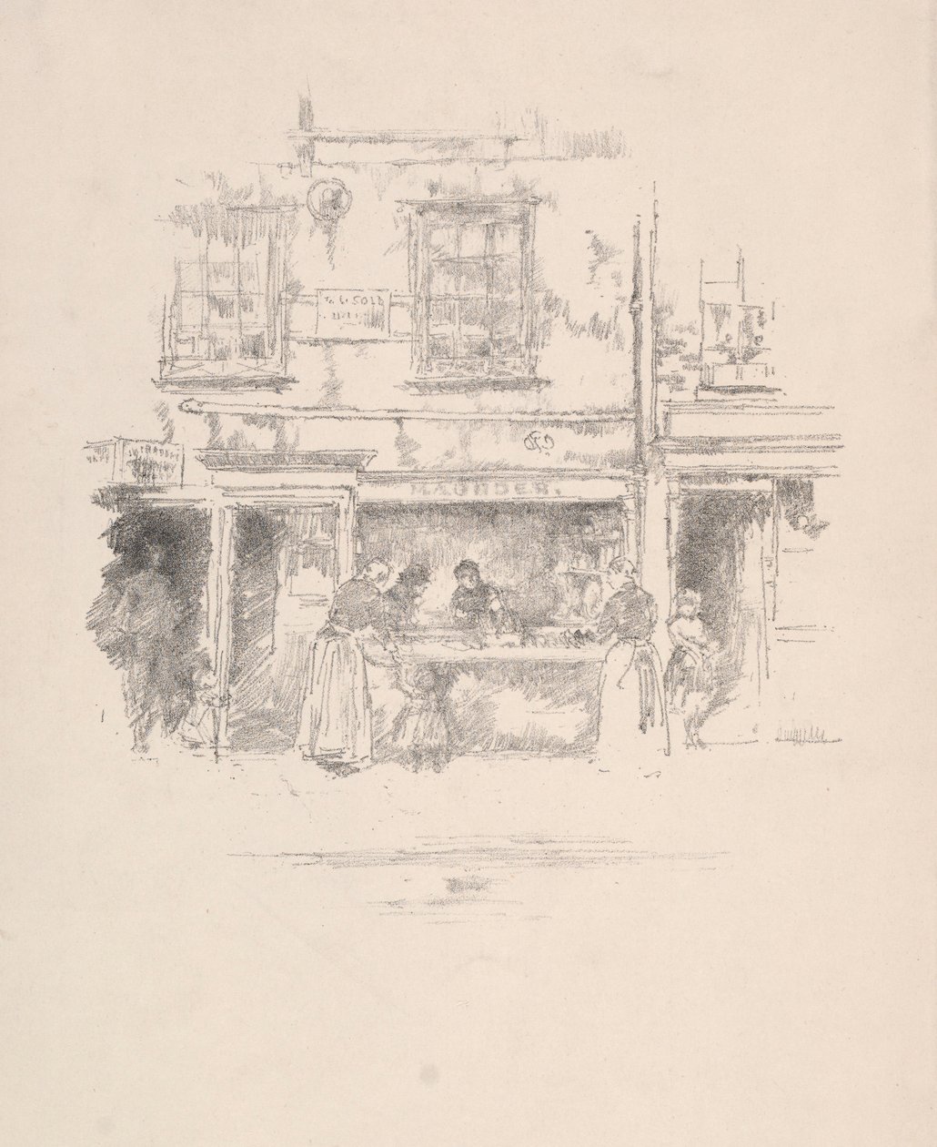 Maunders Fish Shop, Chelsea, 1890. de James Abbott McNeill Whistler