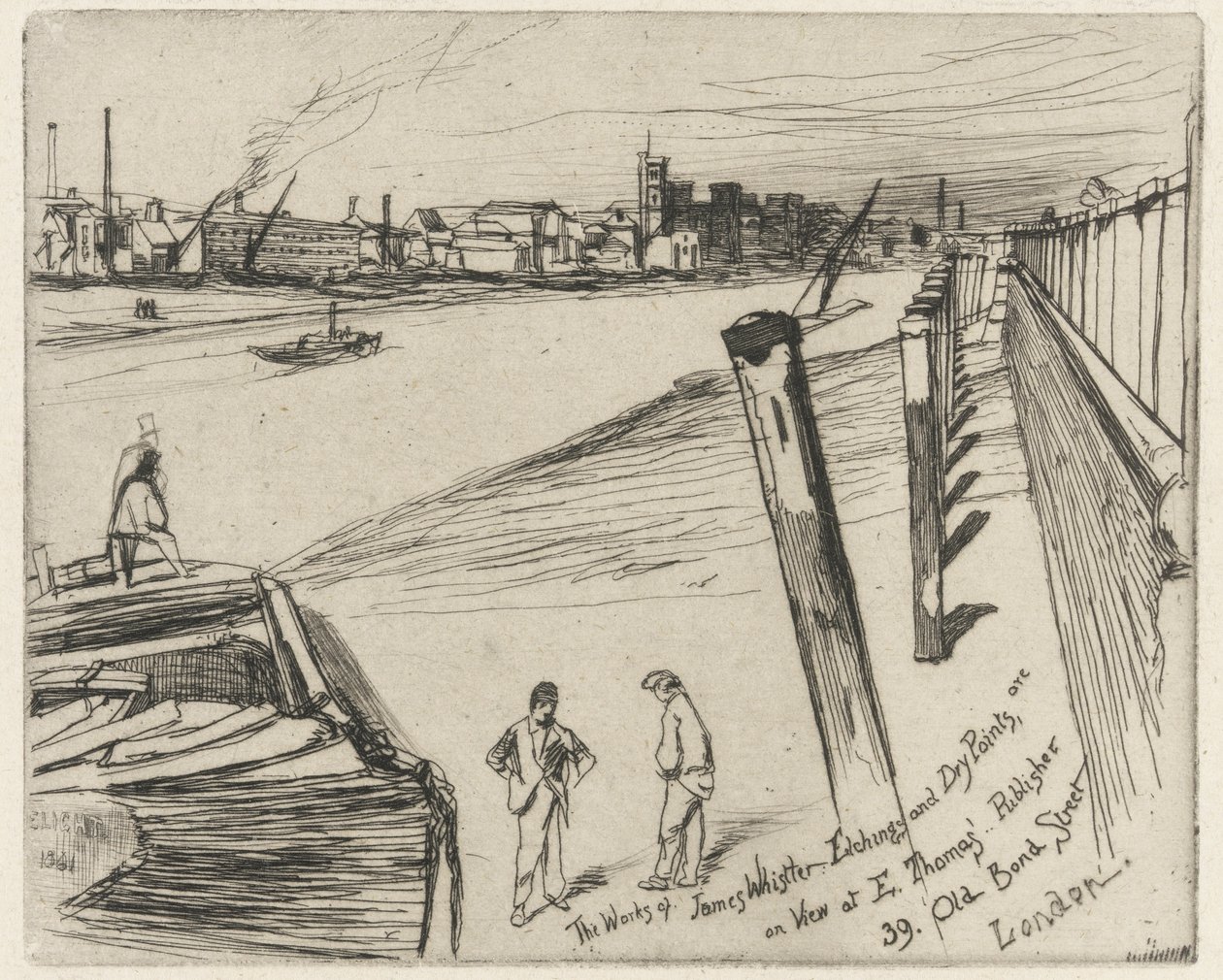 Millbank, 1861 (gravura em papel) de James Abbott McNeill Whistler