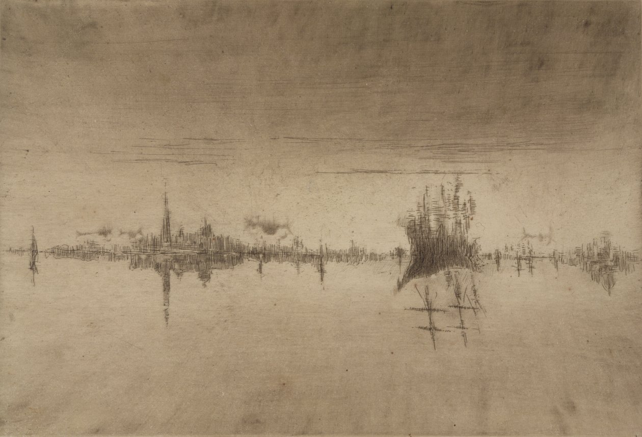 Noturno, 1879-80 (gravura e ponto de secagem) de James Abbott McNeill Whistler