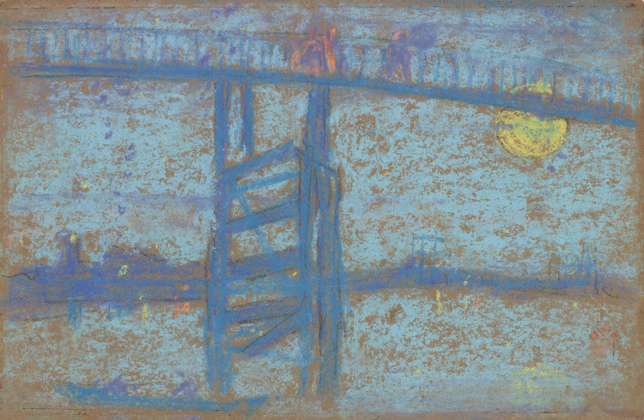 Noturno: Ponte Battersea, 1872-1873. de James Abbott McNeill Whistler