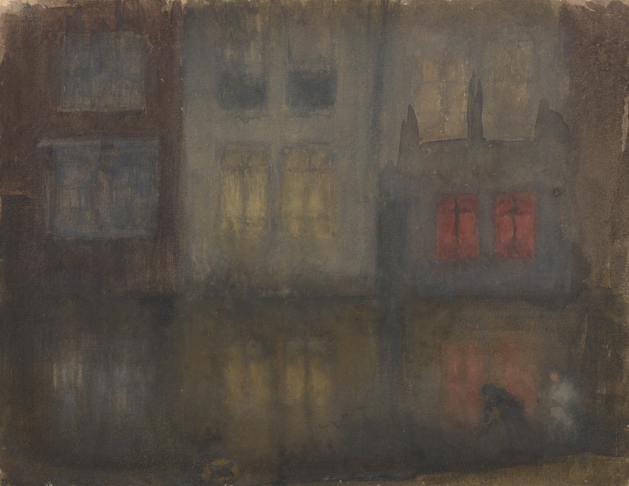Nocturno: Black and RedBack Canal, Holanda, 1882. de James Abbott McNeill Whistler