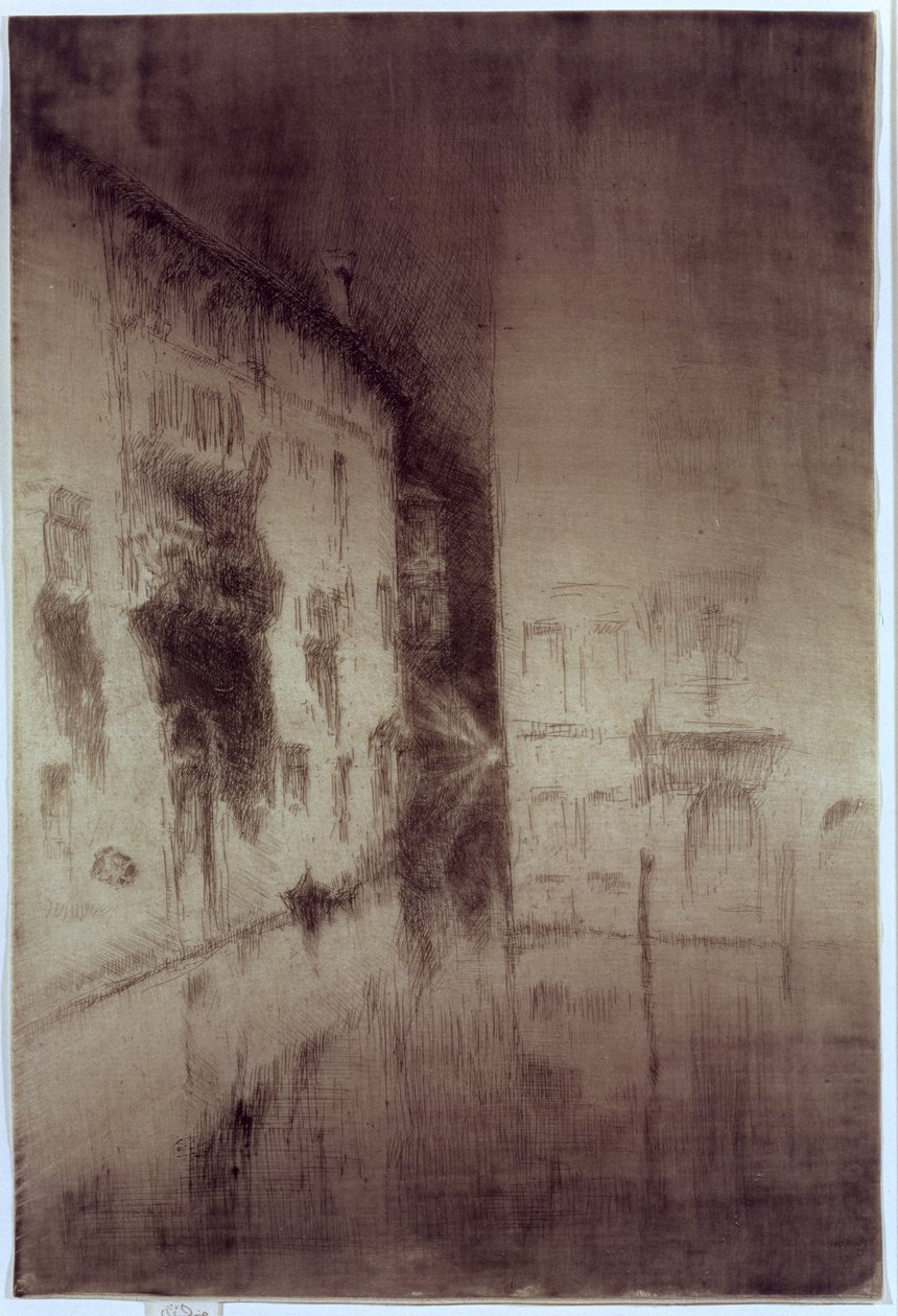 Nocturne: Palácios, 1879-80 (gravura e drypoint em papel antigo) de James Abbott McNeill Whistler