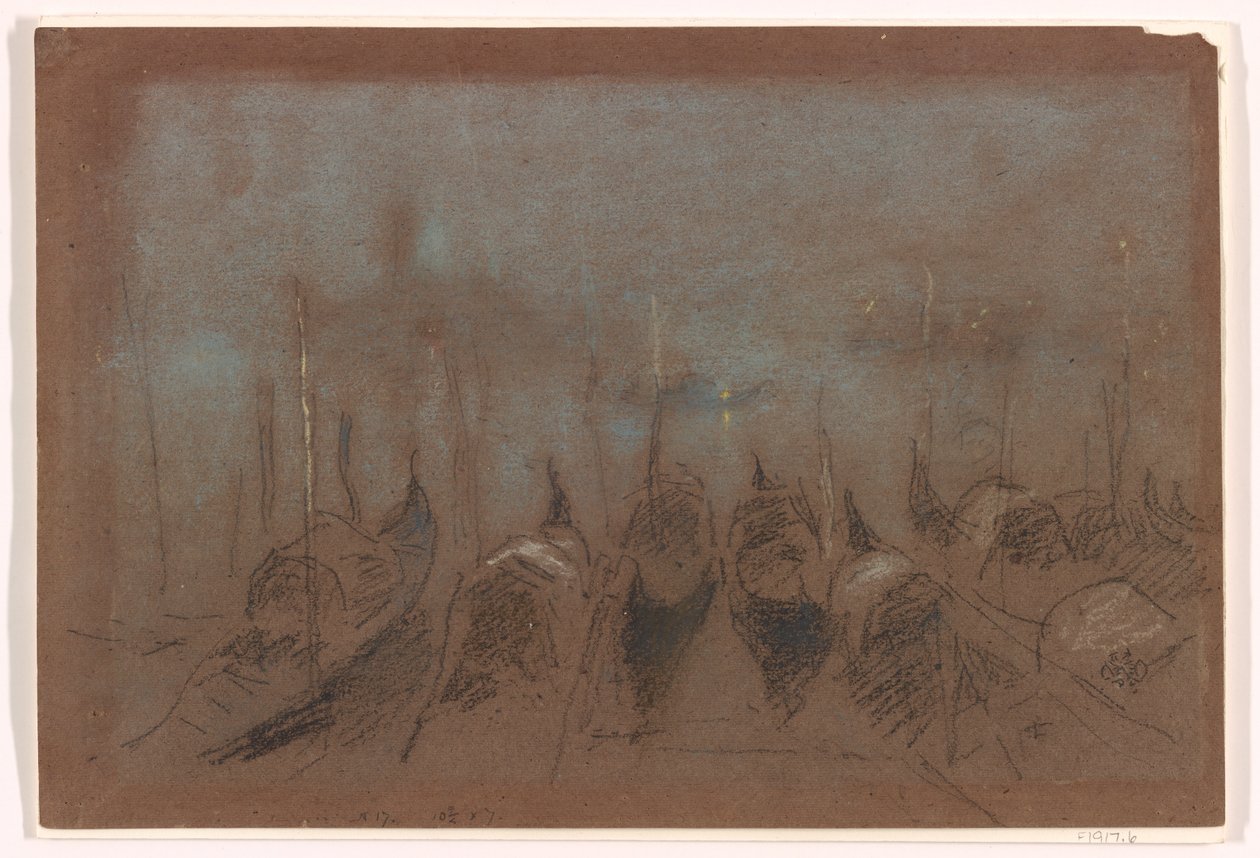 Nocturne, San Giorgio, 1880 (giz em papel cinza-marrom) de James Abbott McNeill Whistler