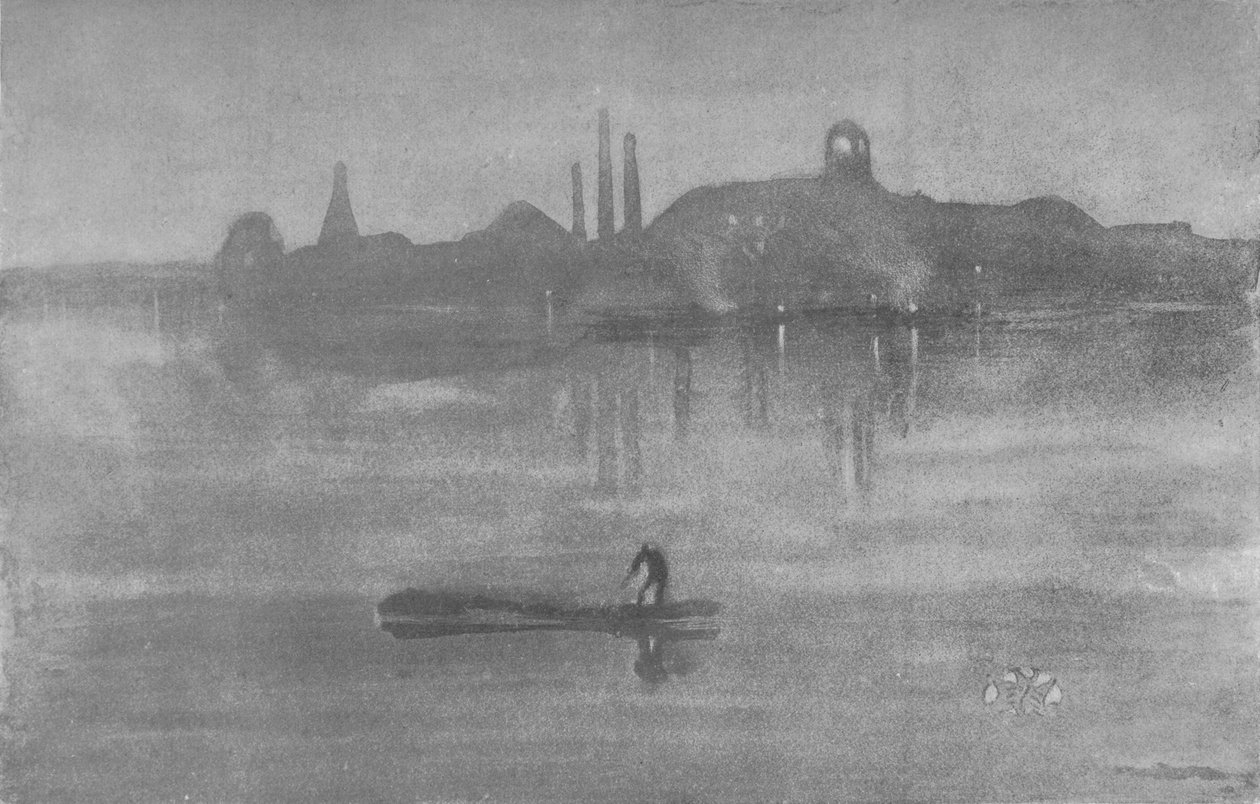 Noturno: O Tamisa em Battersea, 1878, 1904 de James Abbott McNeill Whistler