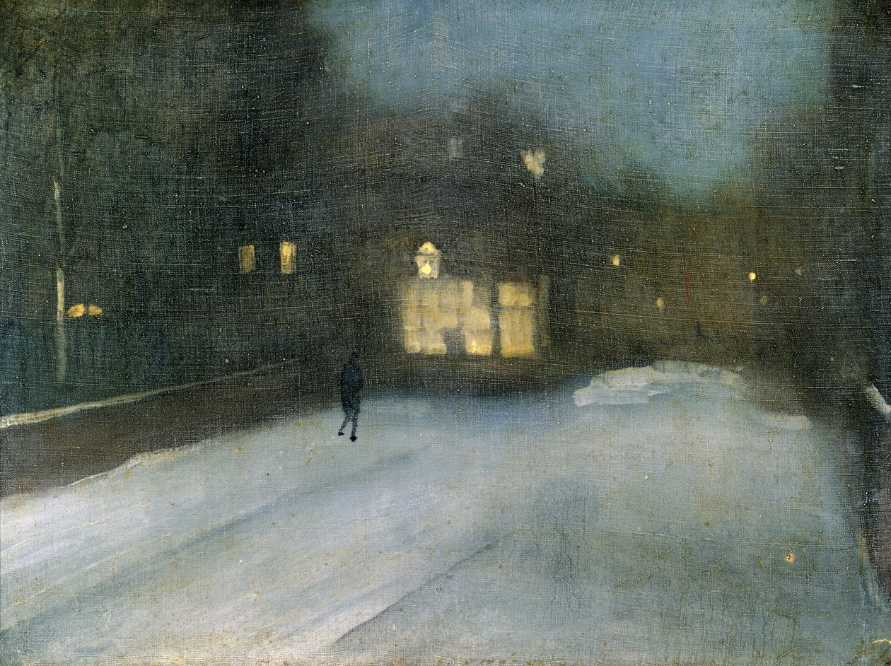 Noturno em Cinza e Ouro: Chelsea Snow, 1876 de James Abbott McNeill Whistler