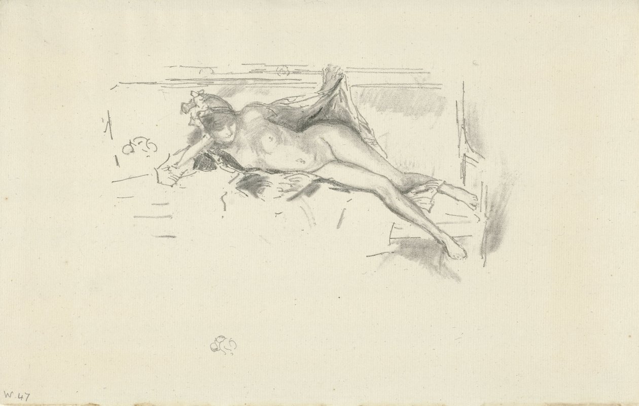 Reclinagem de modelos nus de James Abbott McNeill Whistler