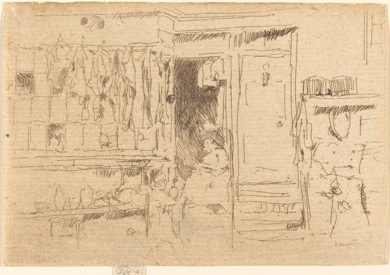 Loja de roupas velhas, No.I, c. 18841886. de James Abbott McNeill Whistler