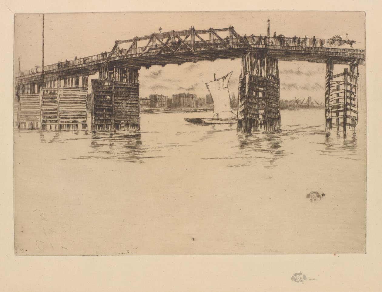Ponte Velha de Battersea, 1879. de James Abbott McNeill Whistler