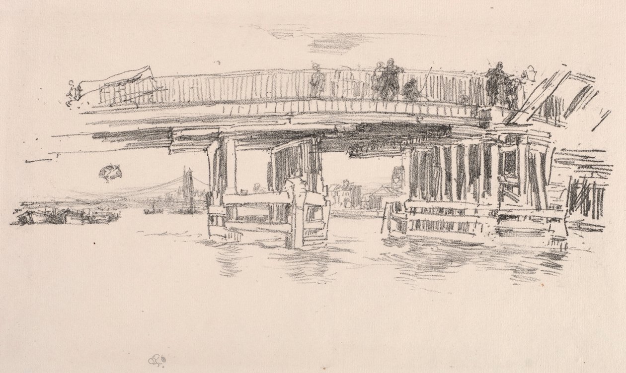 Ponte velha de Battersea, 1879. de James Abbott McNeill Whistler