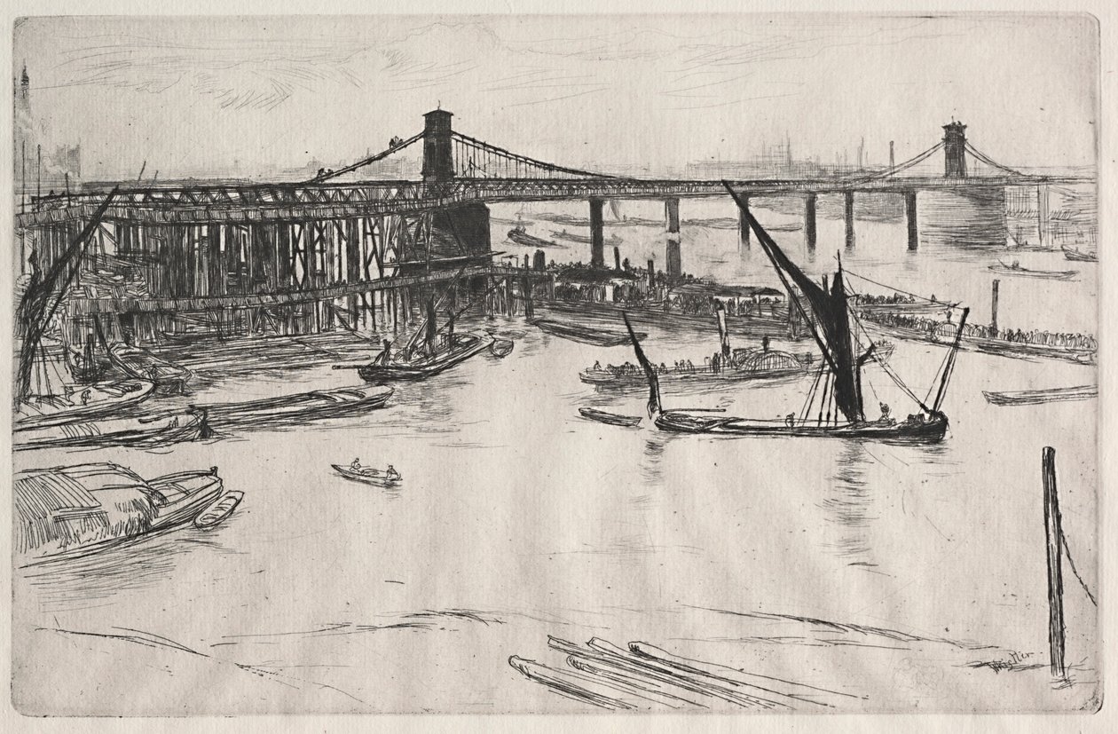 Ponte velha de Hungerford. de James Abbott McNeill Whistler