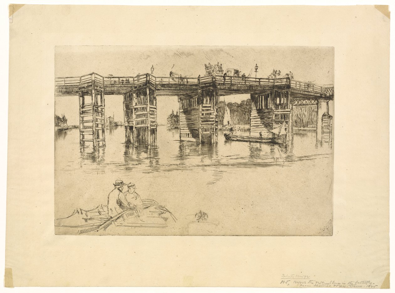 A velha Ponte Putney, 1879. de James Abbott McNeill Whistler