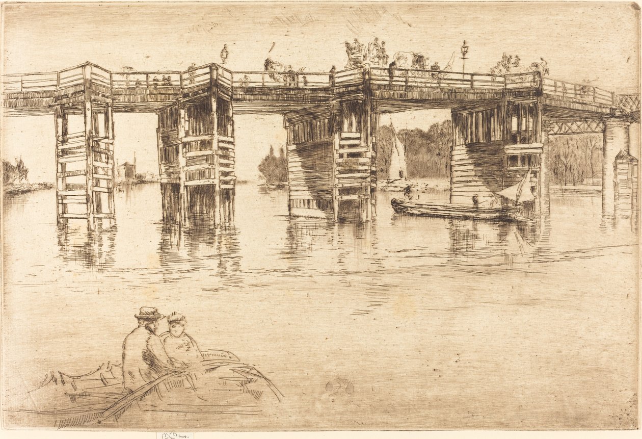 A velha Ponte Putney, 1879. de James Abbott McNeill Whistler