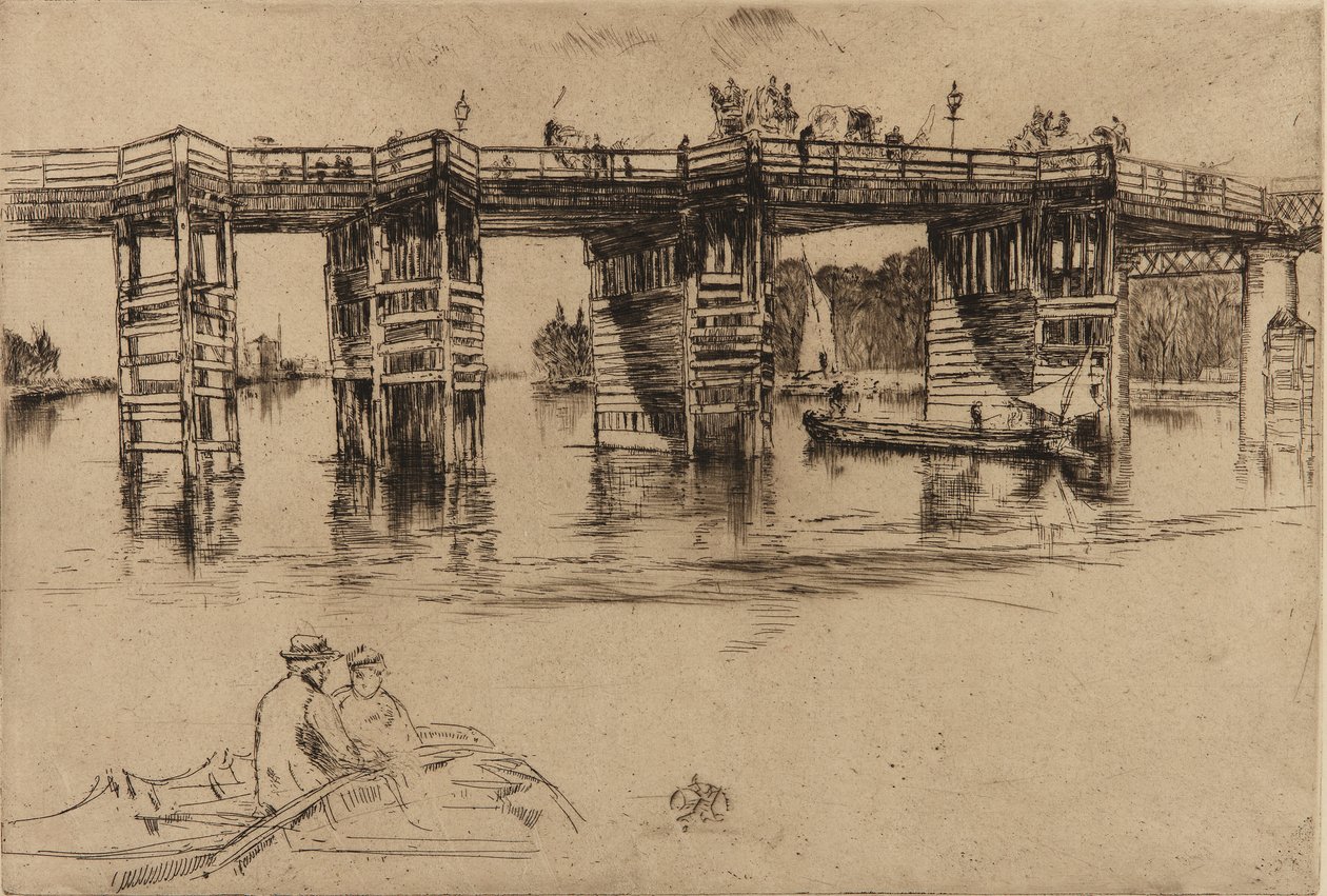 A velha Ponte Putney, 1879. de James Abbott McNeill Whistler