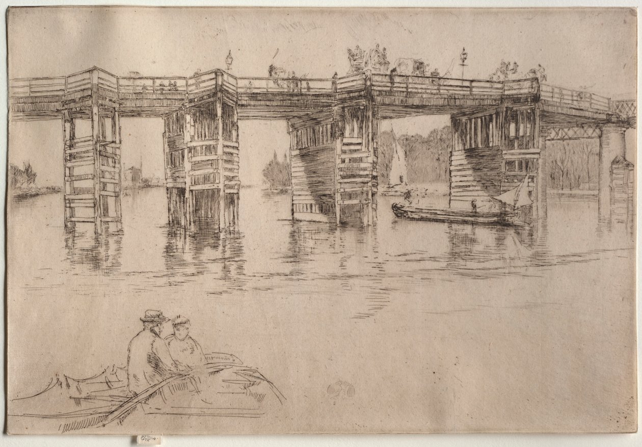 Ponte velha de Putney, 1879. de James Abbott McNeill Whistler