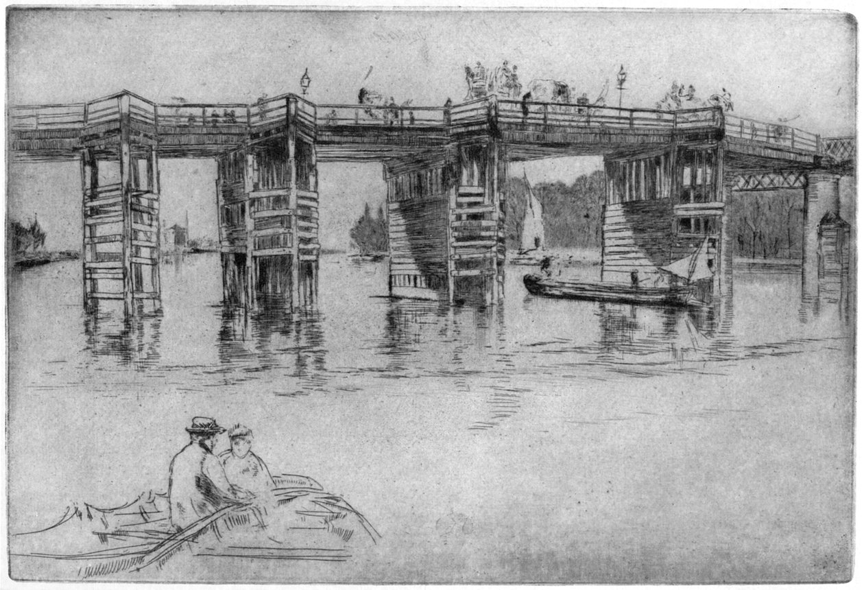 Ponte velha de Putney, 1879 1904. de James Abbott McNeill Whistler