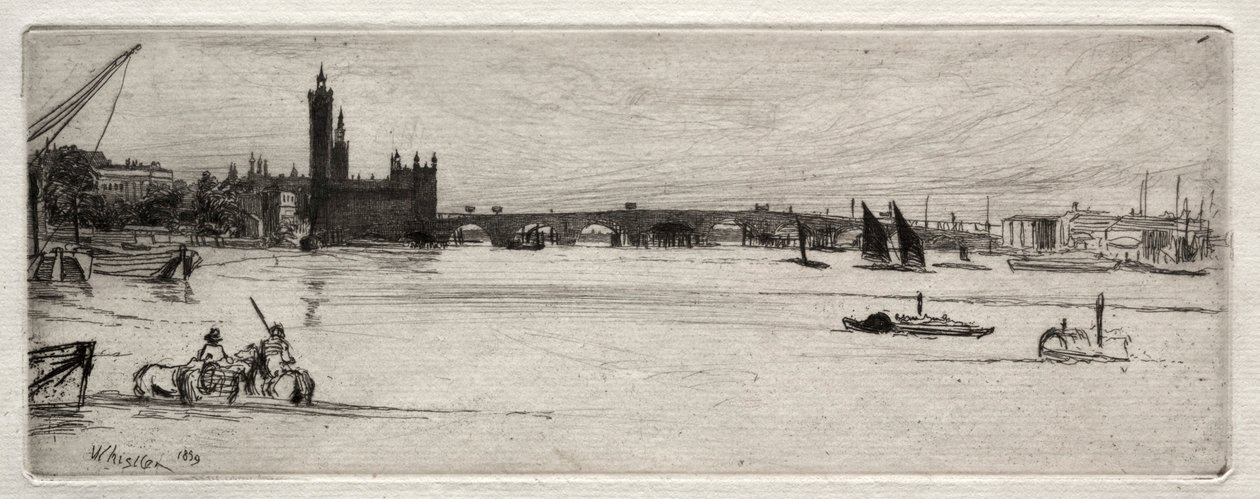 Ponte Velha de Westminster, 1871. de James Abbott McNeill Whistler