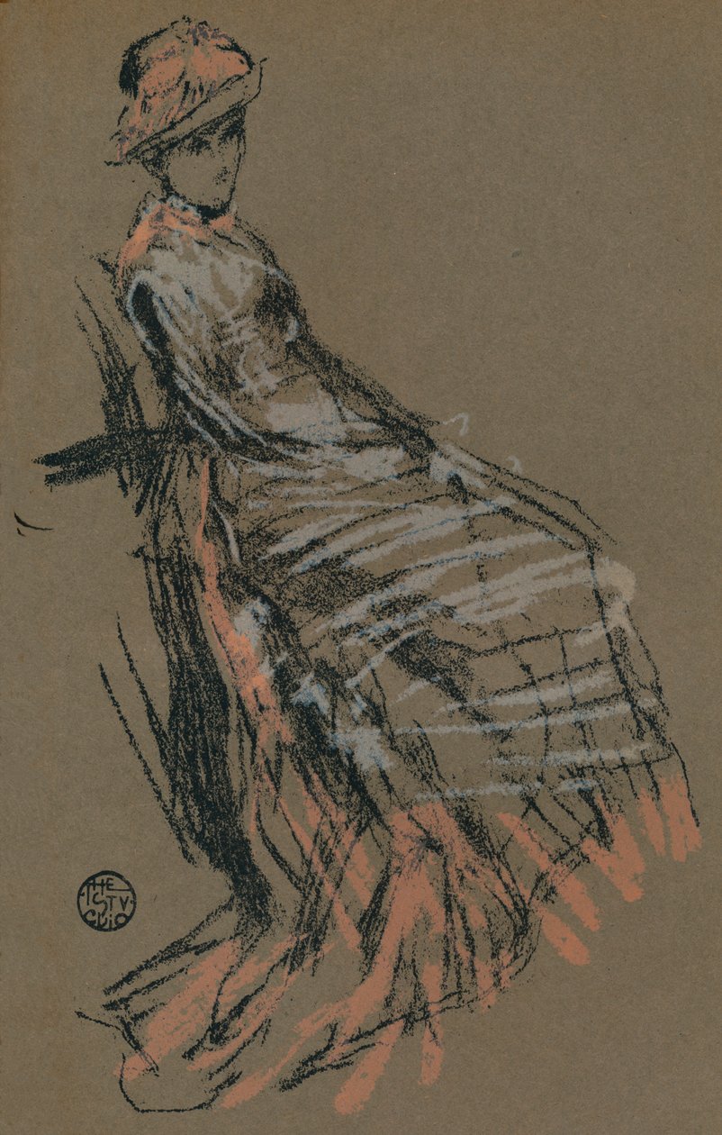 Estudo de retrato em Pastel, século c19th, 1903 de James Abbott McNeill Whistler