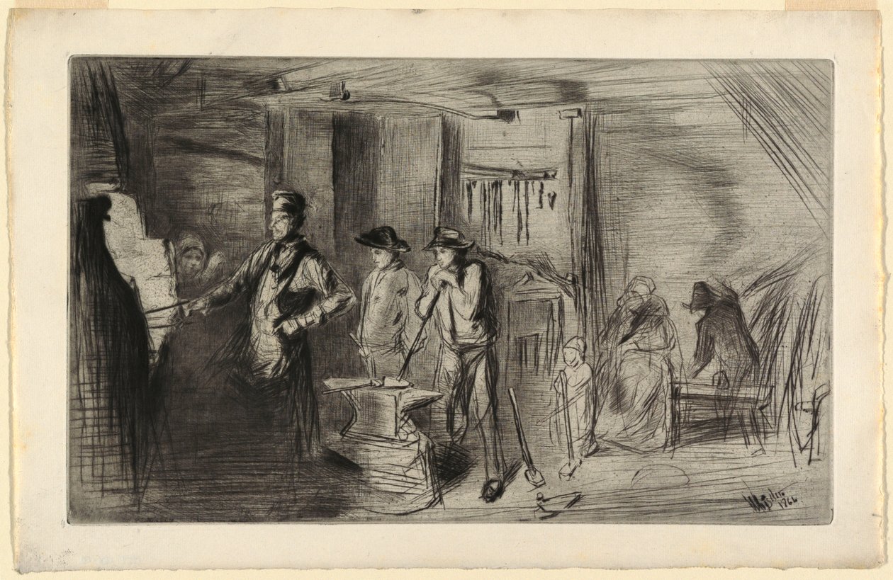 Print, The Forge, da série Etchings on the Thames e outros assuntos, 1861 de James Abbott McNeill Whistler