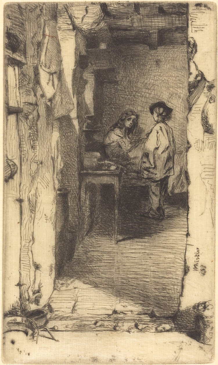 Rag Pickers, Quartier Mouffetard, Paris, 1858. de James Abbott McNeill Whistler