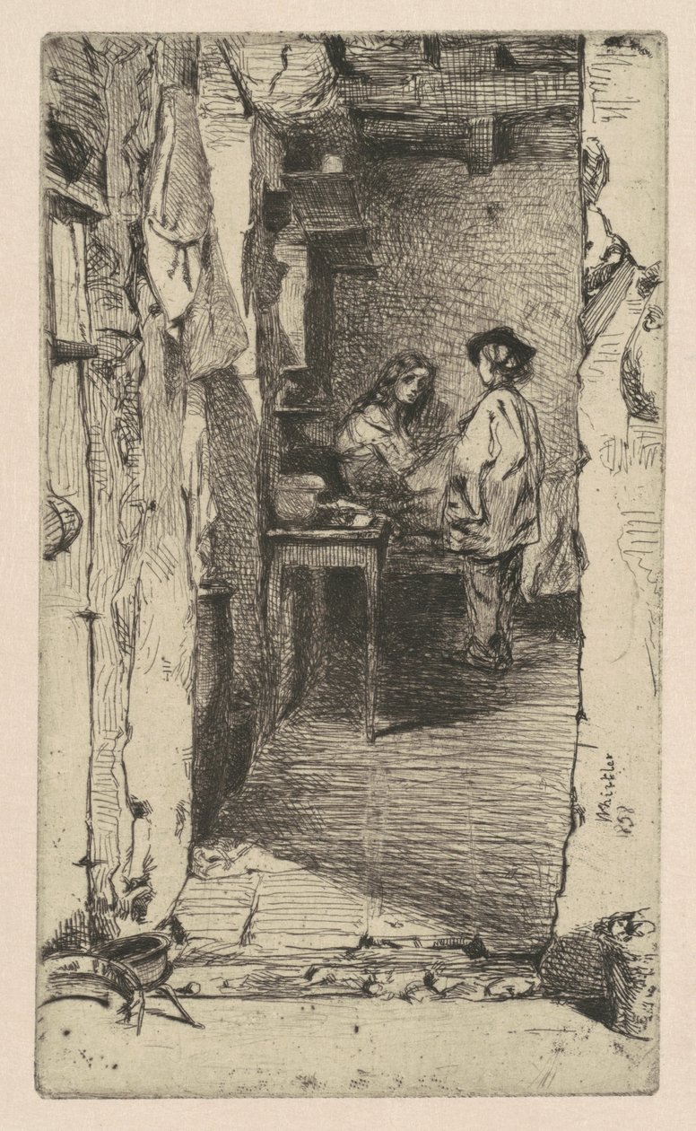 Rag Pickers, Mouffetard Quarter, Paris, 1858. de James Abbott McNeill Whistler