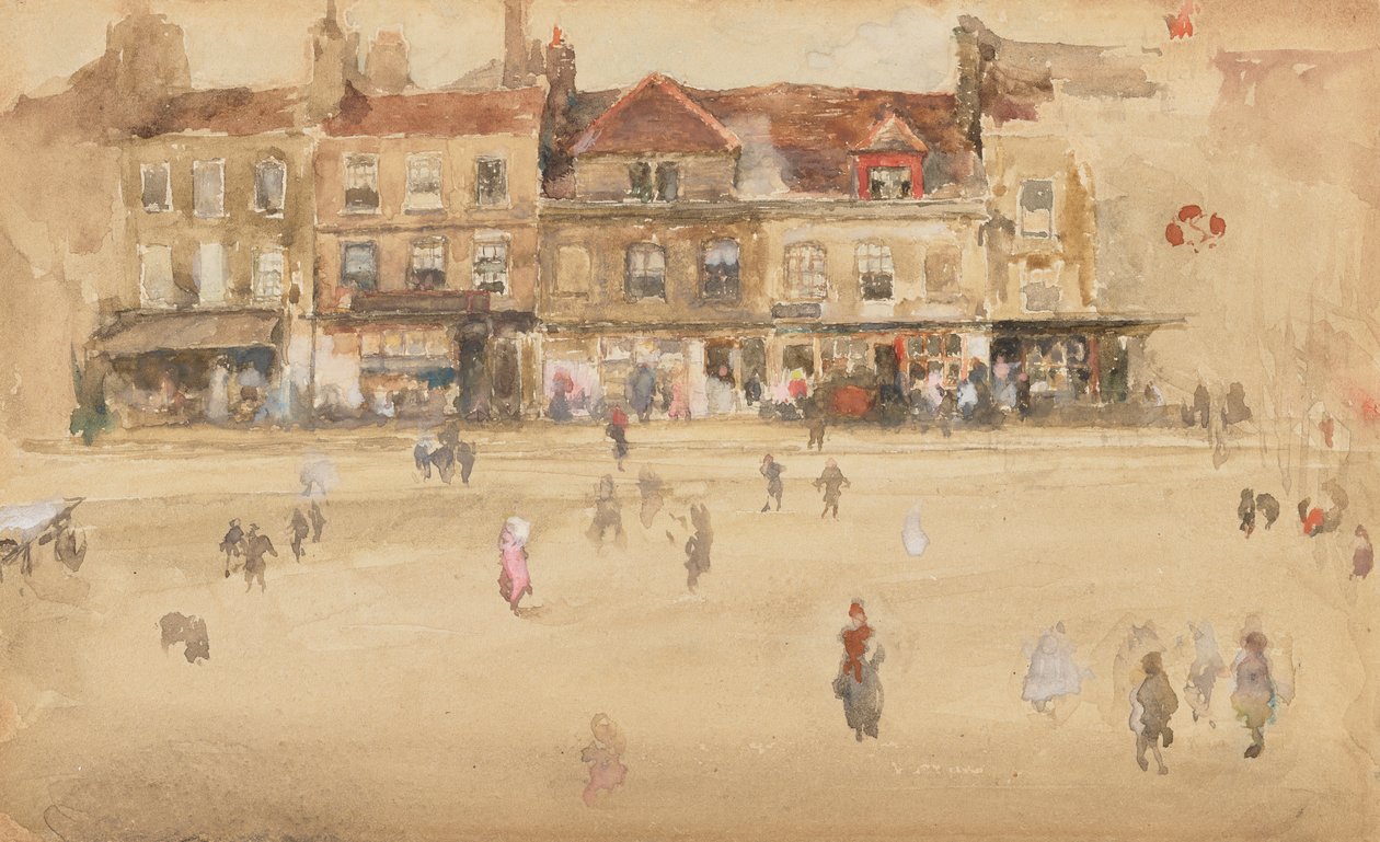 Vermelho e Brown-Hoxton, 1885-1886. de James Abbott McNeill Whistler