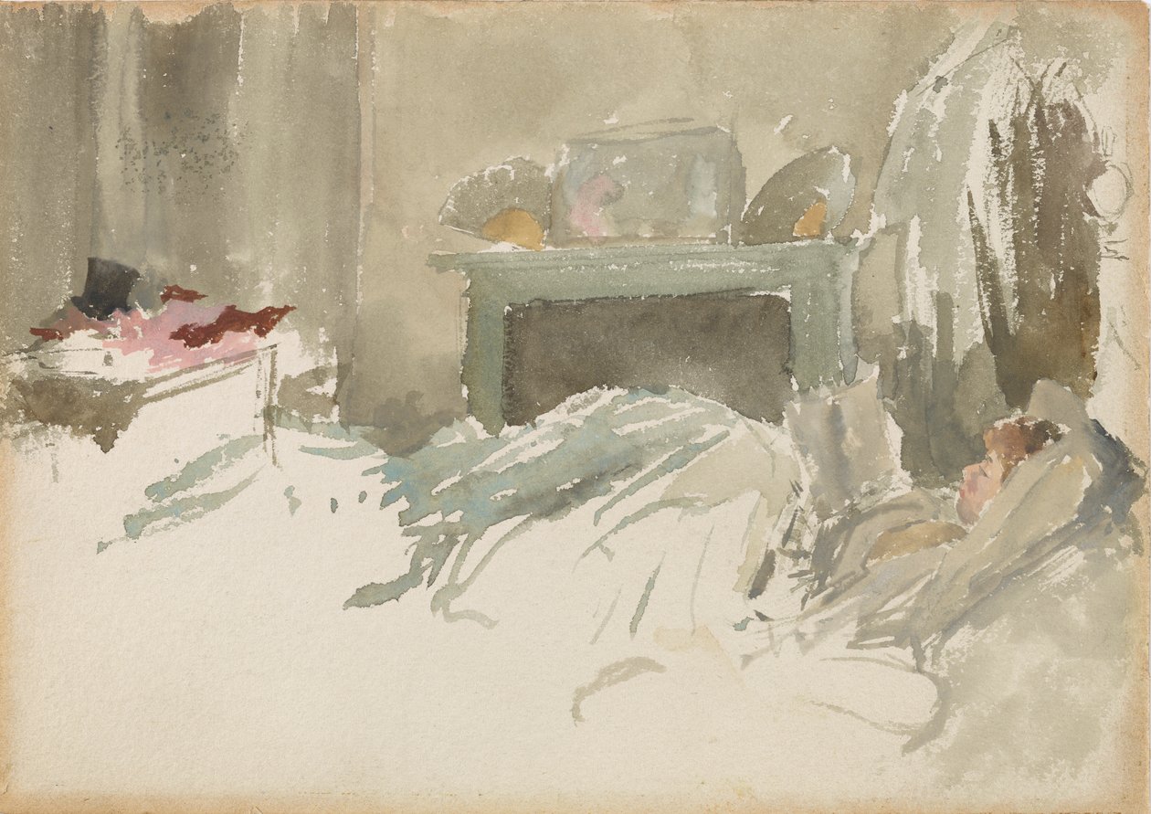 Descansando na Cama, 1883-1884. de James Abbott McNeill Whistler