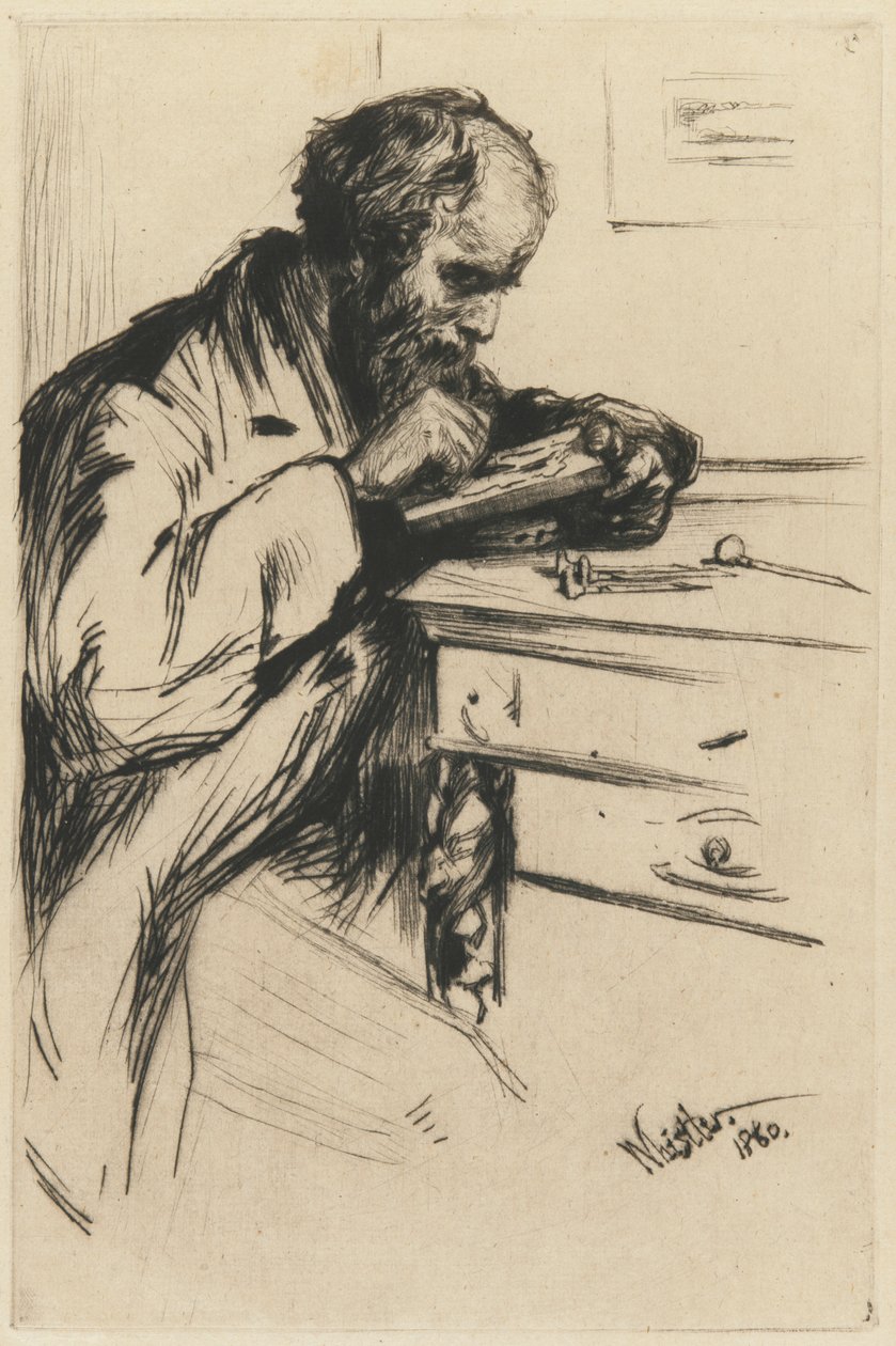 Riault, o gravador de madeira, 1860. de James Abbott McNeill Whistler