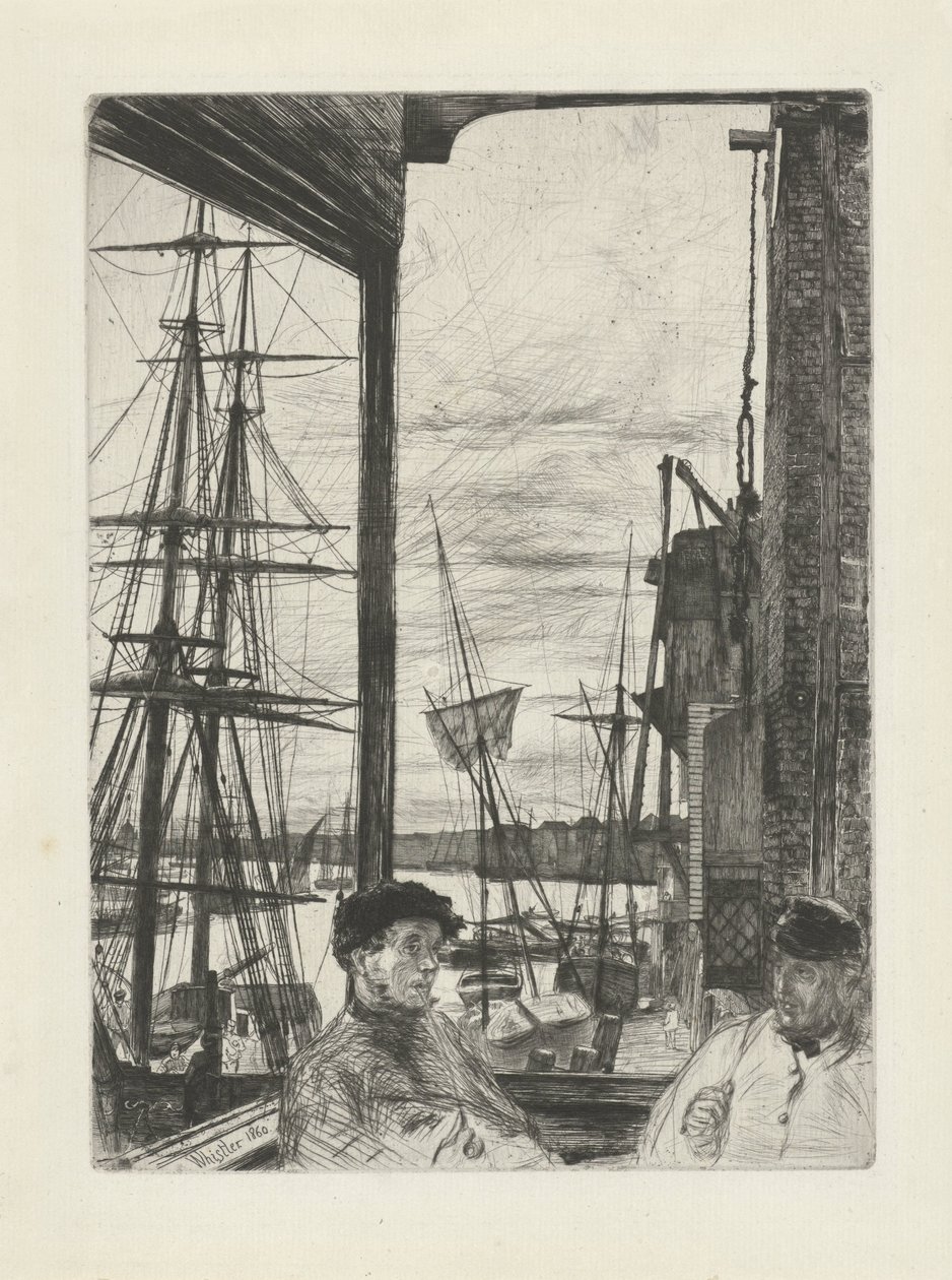 Rotherhithe
Dezasseis gravuras de cenas no Tamisa e outros temas (título da série) de James Abbott McNeill Whistler