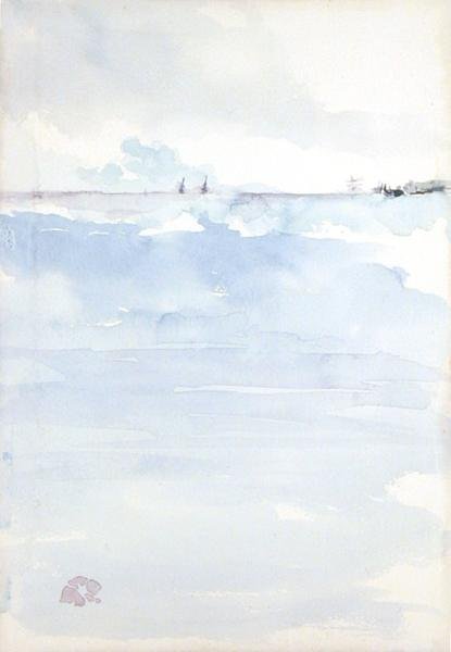 Paisagem marítima (aguarela sobre papel) de James Abbott McNeill Whistler