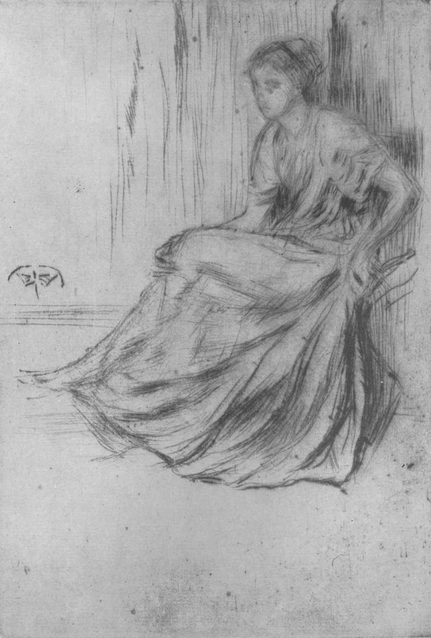 Garota sentada, c1869, 1904 de James Abbott McNeill Whistler