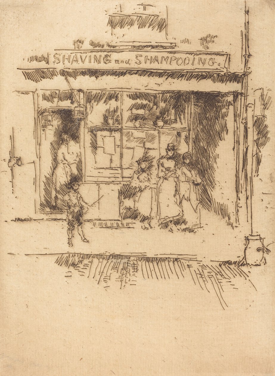 Barbear e Shampoo, c. 18861888. de James Abbott McNeill Whistler