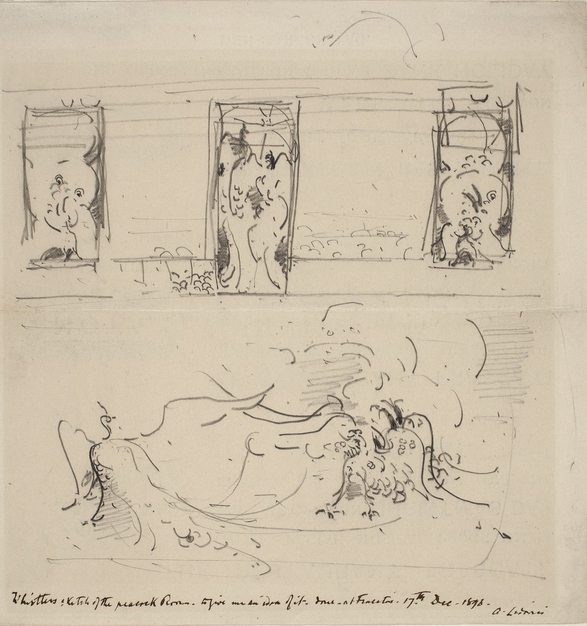 Esboço da sala do pavão, 1898 de James Abbott McNeill Whistler
