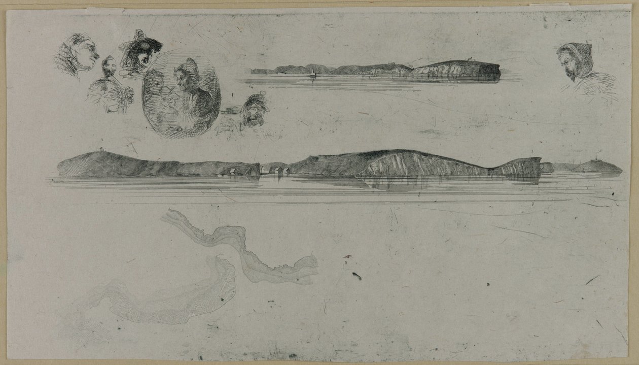 Esboços na Placa de Levantamento Costeiro, 1854. de James Abbott McNeill Whistler