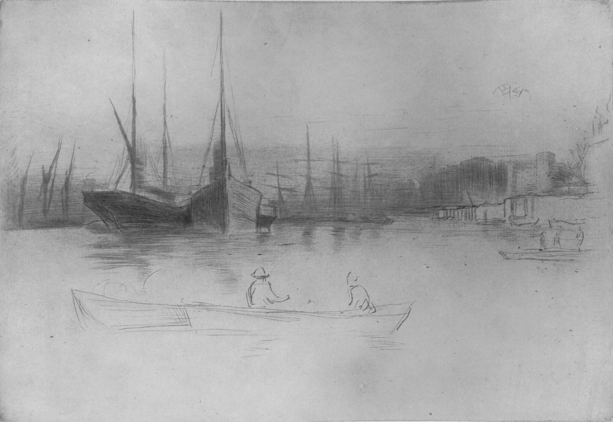 Barcos a vapor fora da torre, 1875, 1904 de James Abbott McNeill Whistler