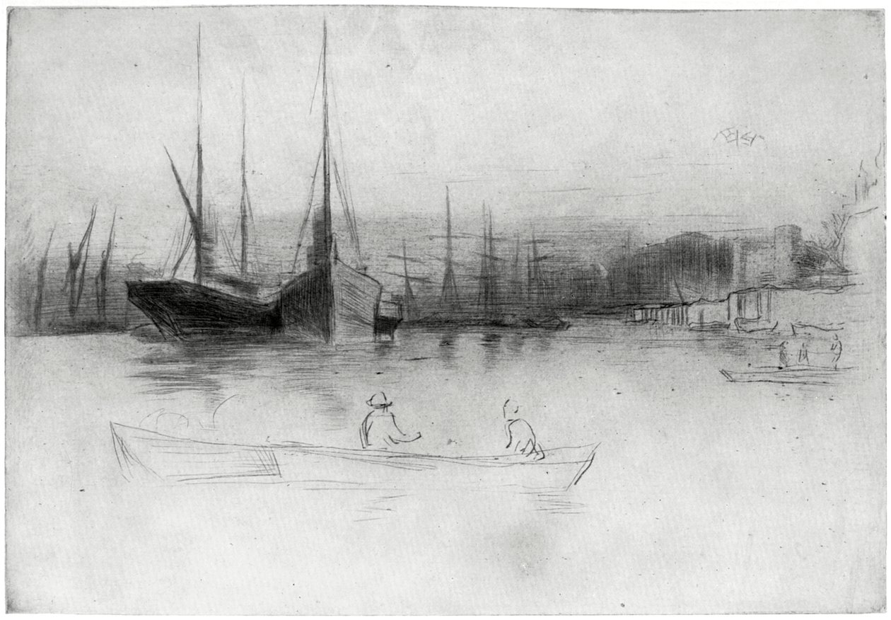 Barcos a vapor fora da torre, 1875 1904. de James Abbott McNeill Whistler