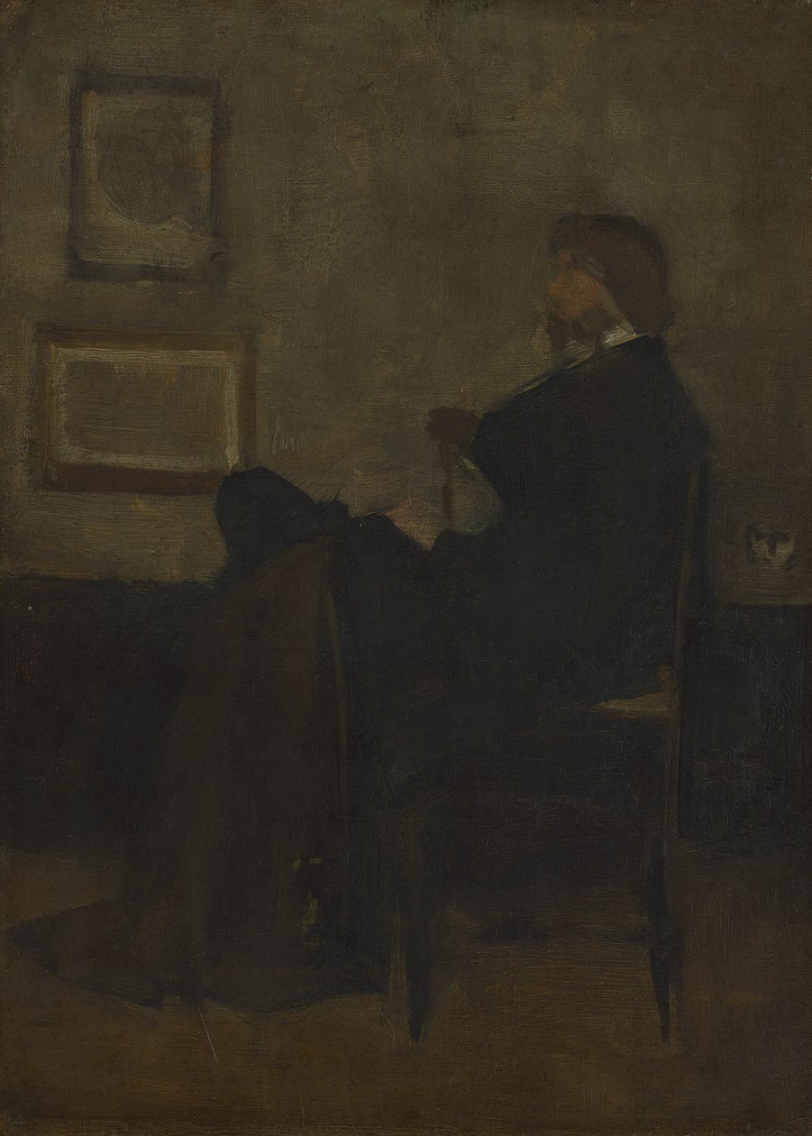 Estudo para arranjo em cinza e preto, nº 2: Retrato de Thomas Carlyle, 187273. de James Abbott McNeill Whistler