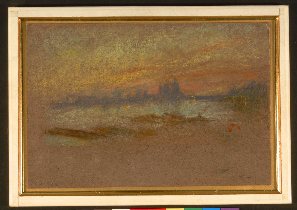Pôr do sol; vermelho e dourado-Salute de James Abbott McNeill Whistler
